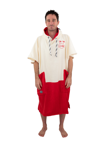 All-In Changing Poncho Men Welcome Red