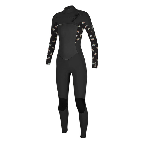 O'Neill Epic 5/4 Chest Zip Full Women's Wetsuit Black Daisy