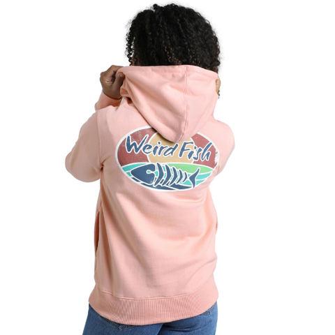Weird Fish Kira Eco Back Print Popover Hoodie Aqua Marine