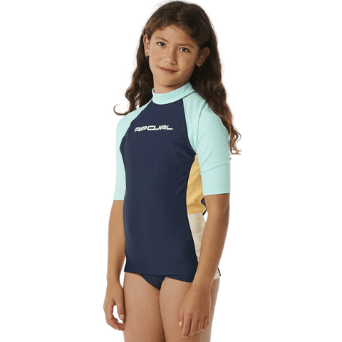 Rip Curl Block Party Junior Short Sleeve Rash Vest