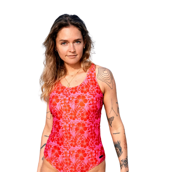 Saltrock Corrine Hibiscus - Recycled Womens Swimsuit - Pink
