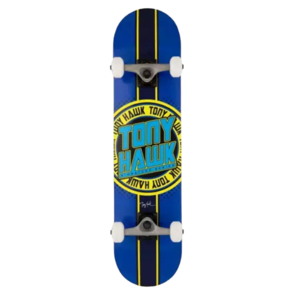 Tony Hawk SS 180+ Complete Badge Logo Blue/Yellow 7.5 IN