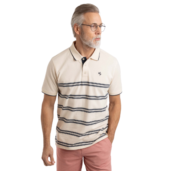 Weird Fish Bradbury Organic Cotton Pique Stripe Polo Shirt