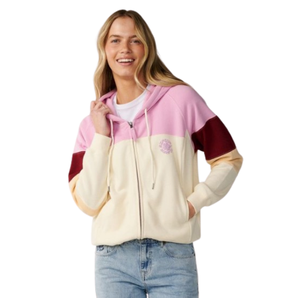 Rip Curl Party Wave Colour Block Zip Thru Hoodie