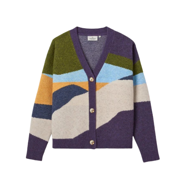 Passenger Scenic Knitted Cardigan Deep Plum