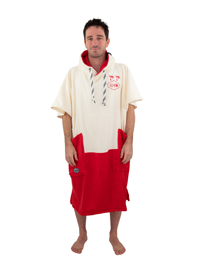 All-In Changing Poncho Men Welcome Red